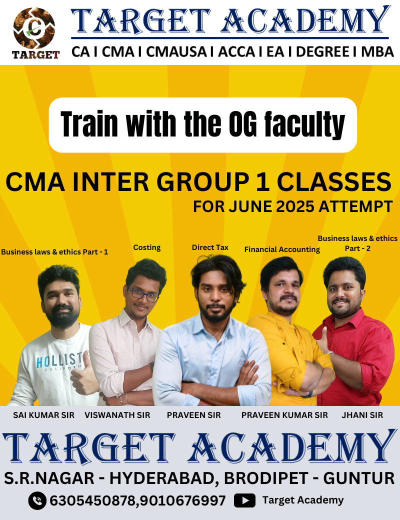 CMA INTER GROUP 1 JUNE 2025 ATTEMPT - 1 MONTH